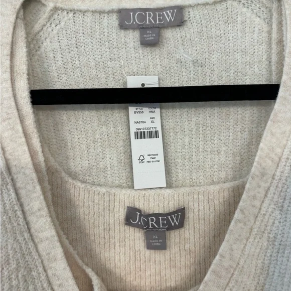 J. Crew Soft Cream Cable Knit Cardigan - Picture 2 of 3